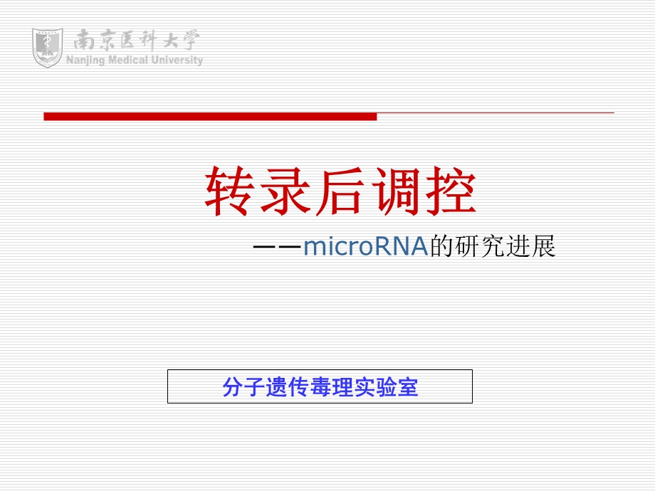 MiRNA与转录后调.ppt_第1页