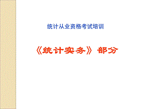 统计从业资格培训统计实务部分.ppt