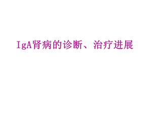 IgA肾病的诊治进展.ppt