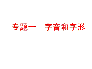 2017年中考备战策略人教版语文课件专题一字音和字形(共107张).ppt