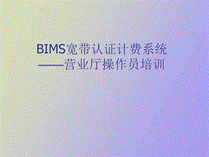 BIMS系统营业厅操作员培训.ppt