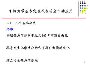 热力学基本定理及在冶金中的应用.ppt