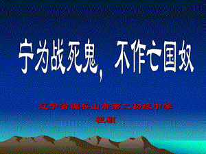 辽宁省调兵山市二初级中学祖颖.ppt