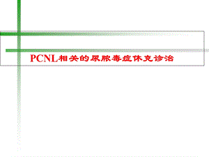 PCNL相关的尿脓毒症休克诊治.ppt