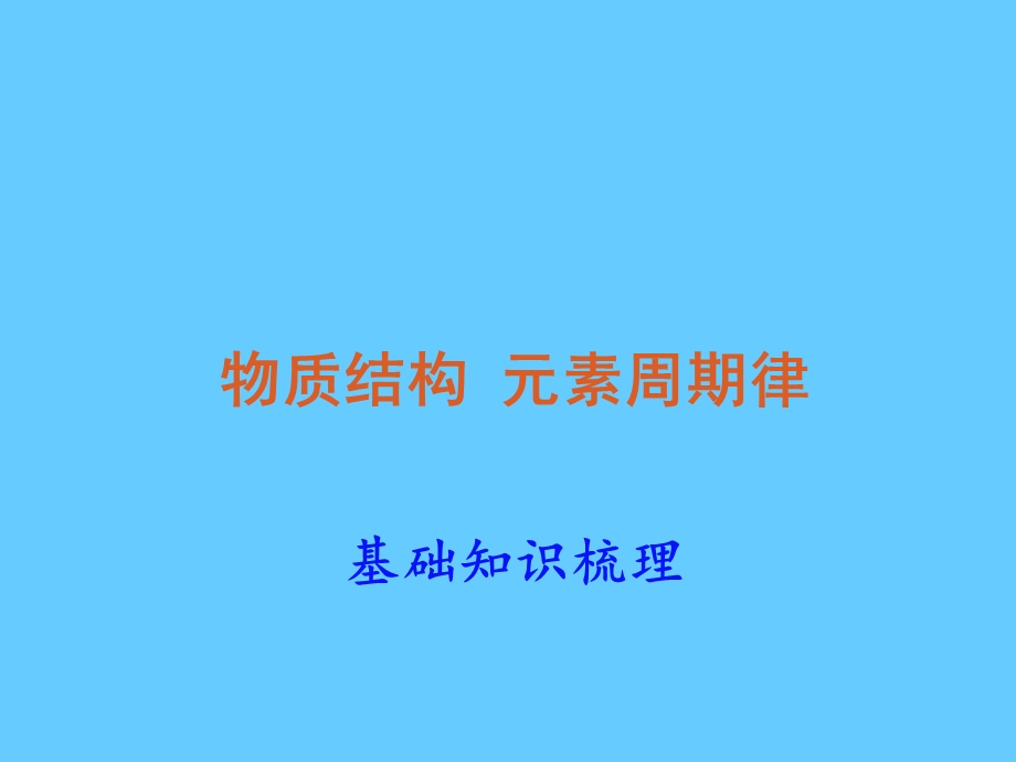 2014届高三化学知识点梳理(元素周期律、原子结构)课件.ppt_第1页