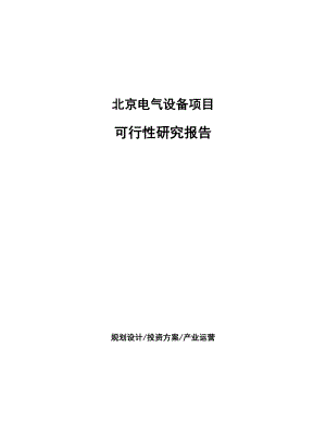 北京电气设备项目可行性研究报告.docx