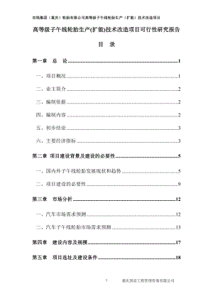 高等级子午线轮胎生产40;扩能41;技术改造项目可行性研究报告.doc