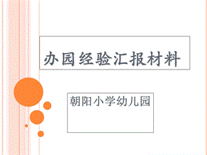 《办园经验汇报材料》PPT课件.ppt