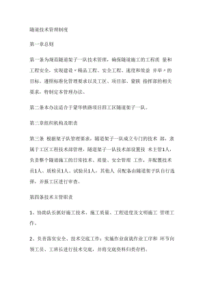 隧道技术管理制度规定.docx