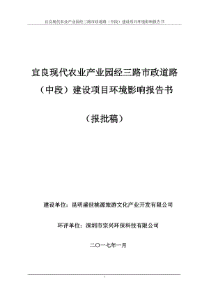 宜良现代农业业园经三路市政道路中段建设环境影响报告书环评报告.doc