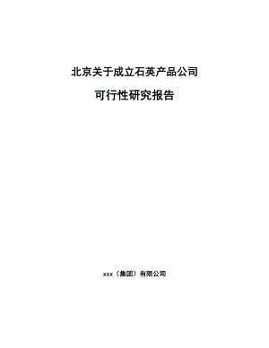 北京关于成立石英产品公司可行性研究报告.docx