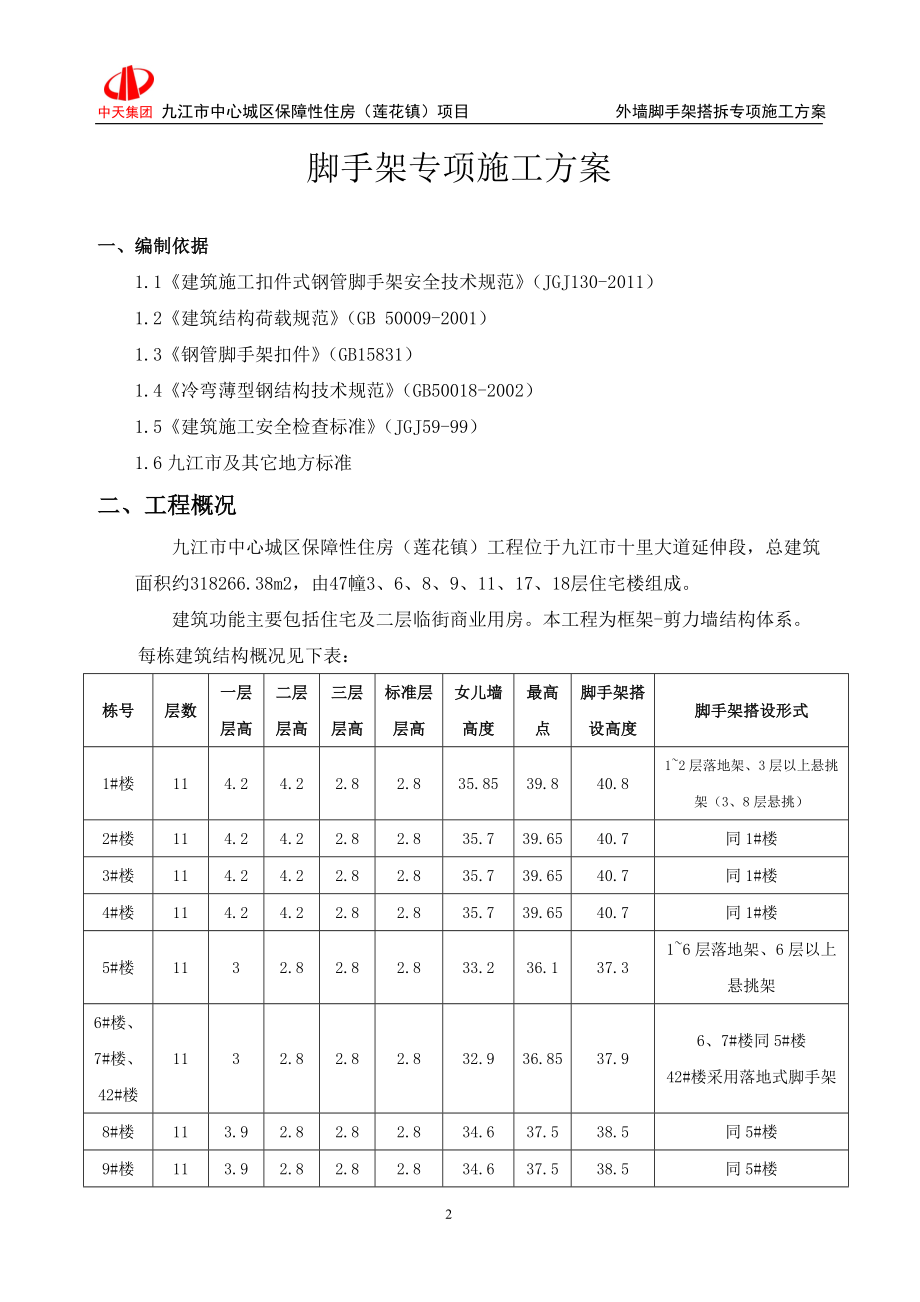 九江市中心城区保障住房莲花镇项目外墙脚手架搭拆专项施工方案.doc_第2页