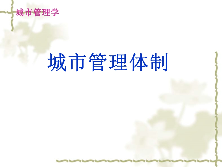 《城市管理体制》PPT课件.ppt_第1页