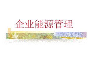 《企业能源管理》PPT课件.ppt