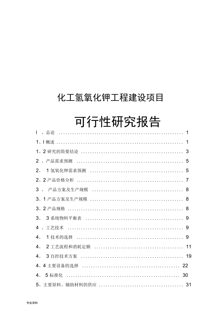 化工氢氧化钾工程建设项目可行性研究报告.docx_第1页