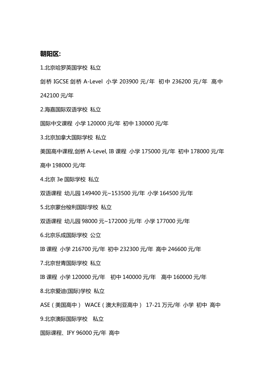 北京市各区国际学校一览表分析.doc_第1页