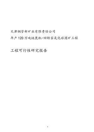 年产0万吨链的篦机回转窑氧化球团矿工程项目可行性研究报告.doc