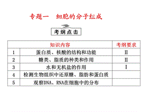 专题一细胞的分子组成.ppt