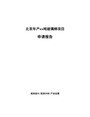 北京年产xx吨玻璃棉项目申请报告.docx