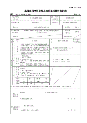 c箱变基础混凝土强点度评定标准检验批质量验收记录.doc