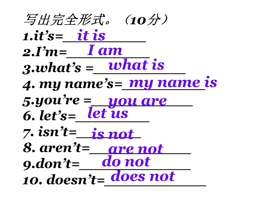 写出完全形式分it39;sI39;mwhat39;smyname.ppt_第2页