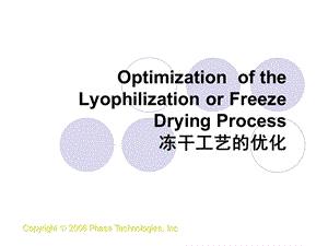 《冻干工艺的优化》PPT课件.ppt