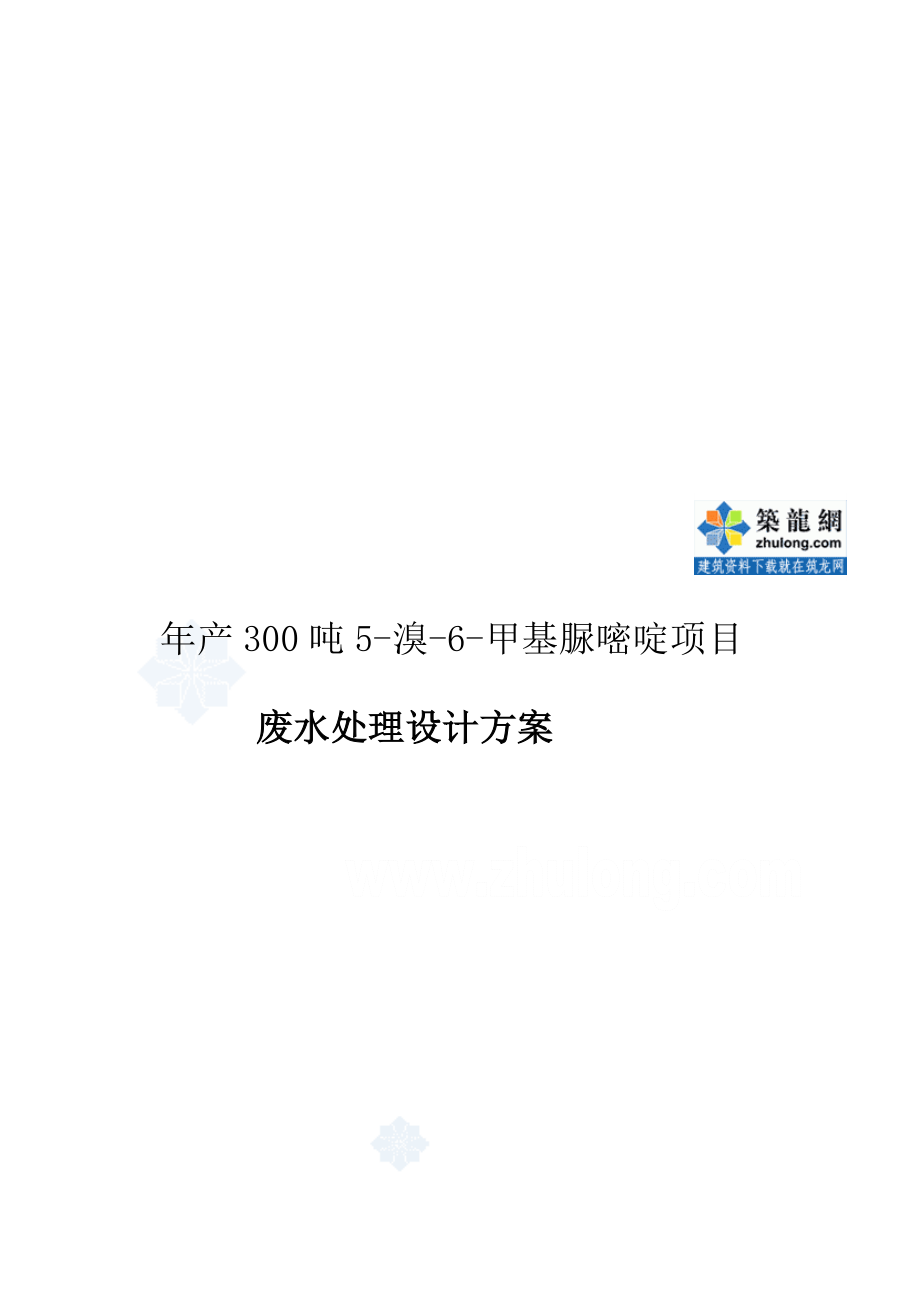 年产300吨5溴6甲基脲嘧啶、300吨双二甲苯胺基甲胺项目废水处理设计计划secret[总结].doc_第1页