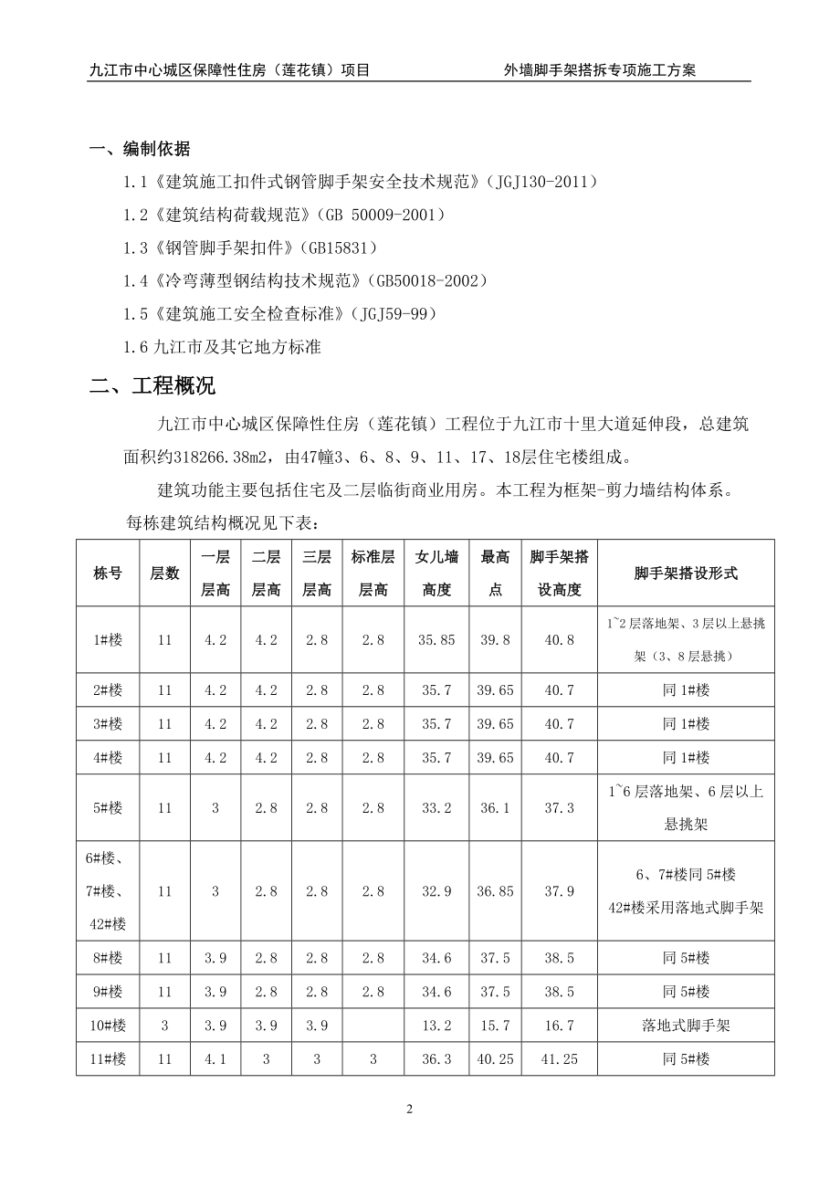 九江市中心城区保障性住房莲花镇项目外墙脚手架搭拆专项施工方案1.doc_第2页