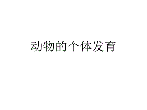 《动物的个体发育》PPT课件.ppt