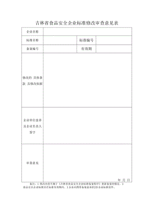 食品安全企业标准修改审查意见表.docx