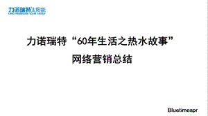 力诺瑞特“60年生活之热水故事”网络营销总结.ppt