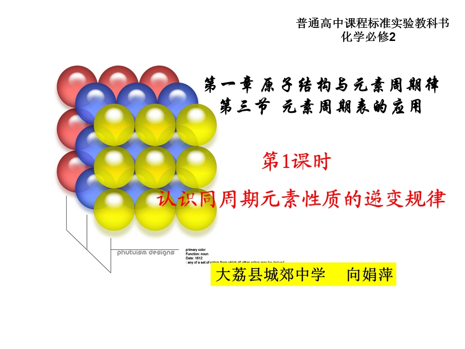 一章原子结构与元素周期律三节元素周期表的应用.ppt_第1页