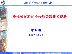 难选铁矿石分步和分散技术现状.ppt