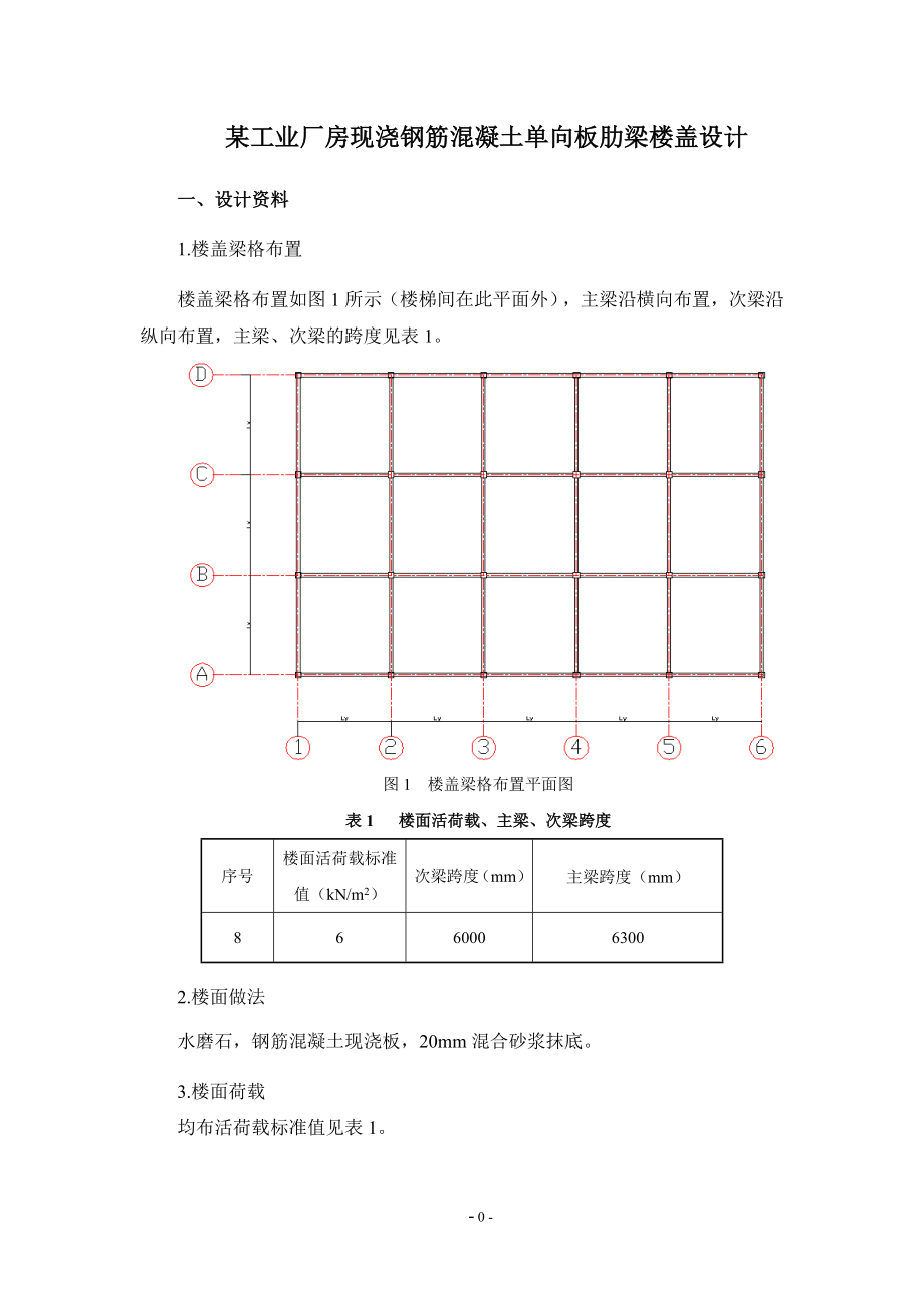 混凝土课程设计计算书某工业厂房现浇钢筋混凝土单向板肋梁楼盖设计.doc_第2页