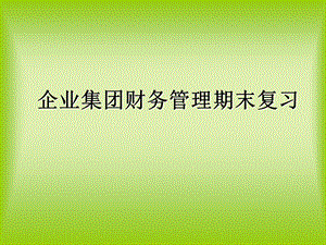 《企业集团财务管理》PPT课件.ppt