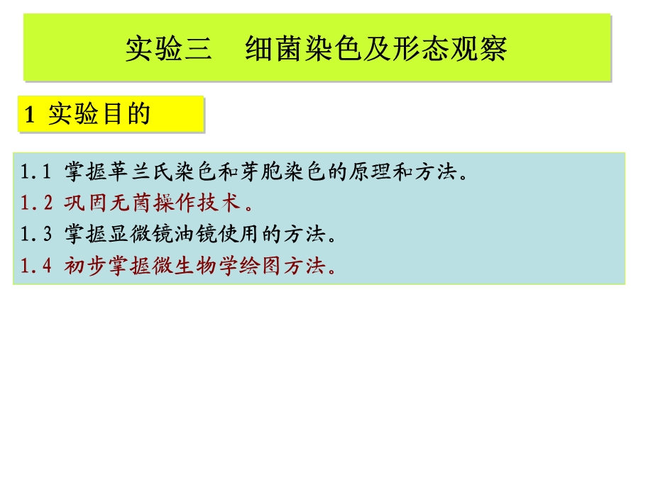 实验三 细菌的染色及形态观察.ppt_第1页