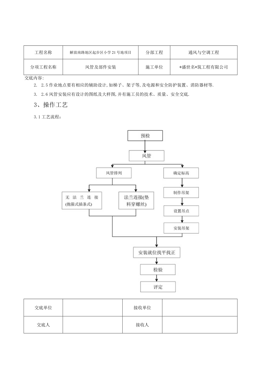 风管及部件安装施工交底记录工程文档范本.docx_第2页