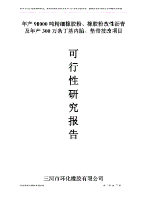 年产90000吨精细橡胶粉、橡胶粉改性沥青及年产300万条丁级内垫带技改项目可研报告.doc