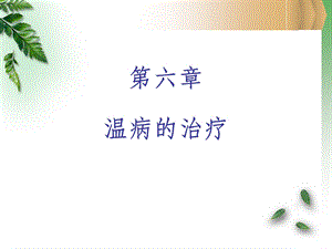 《温病的治疗》PPT课件.ppt