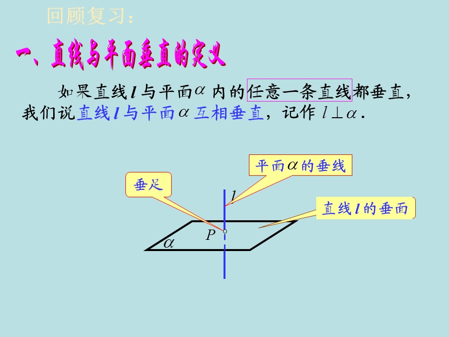 如果直线l与平面内的任意一条直线都垂直我们说直线l与.ppt_第2页