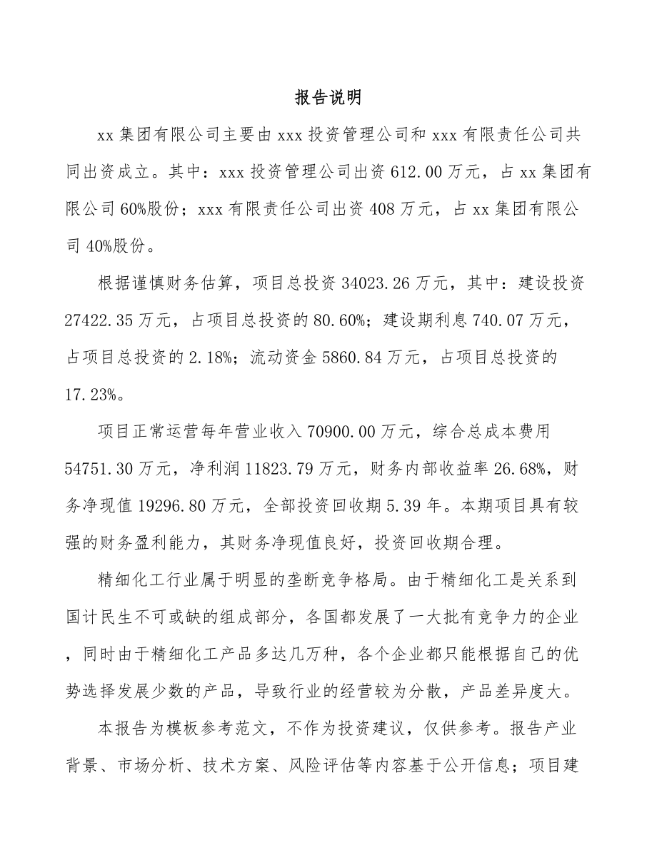 北海关于成立精细化工中间体公司可行性研究报告.docx_第2页