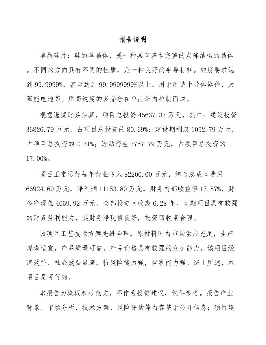 单晶硅片项目可行性研究报告.docx_第2页