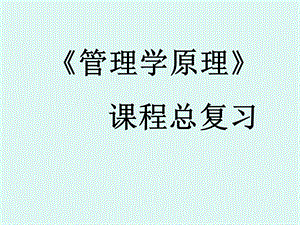 《管理学总复习》PPT课件.ppt