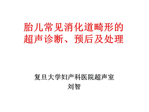 胎儿常见消化道畸形的超声诊断、预后及处理刘智复旦.ppt