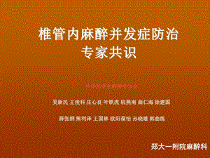 椎管内麻醉并发症专家共识.ppt