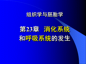 组织学与胚胎学第消化系统和呼吸系统的发生.ppt