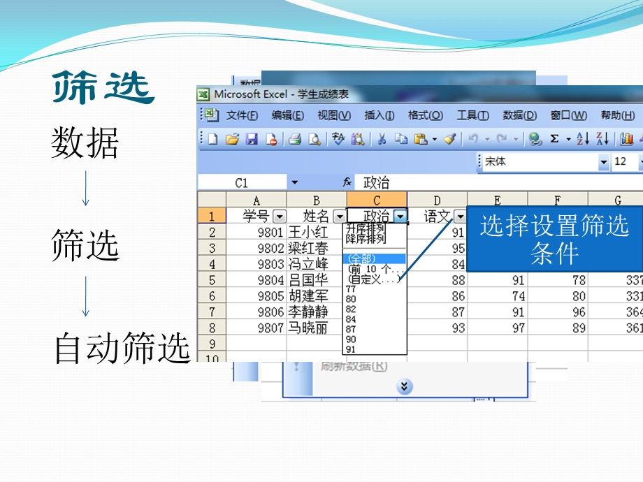 Excel中数据的筛选与排序.ppt_第3页