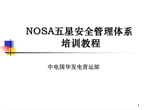 NOSA五星安全管理体系培训教程.ppt