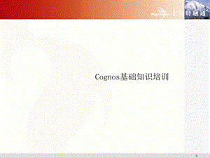 Cognos入门到精通基础知识.ppt