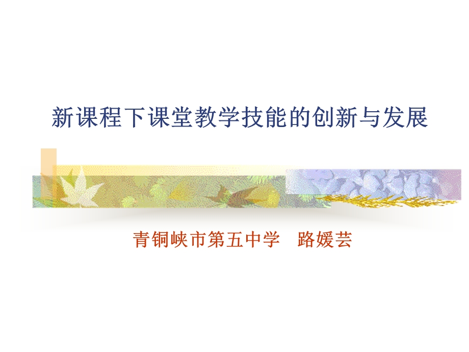 新课程下课堂教学技能的创新与发展.ppt_第1页